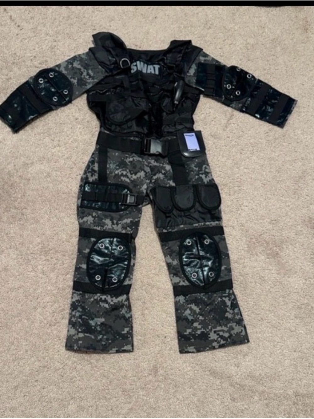 Kids SWAT Tactical Costume - Black Digital Camo